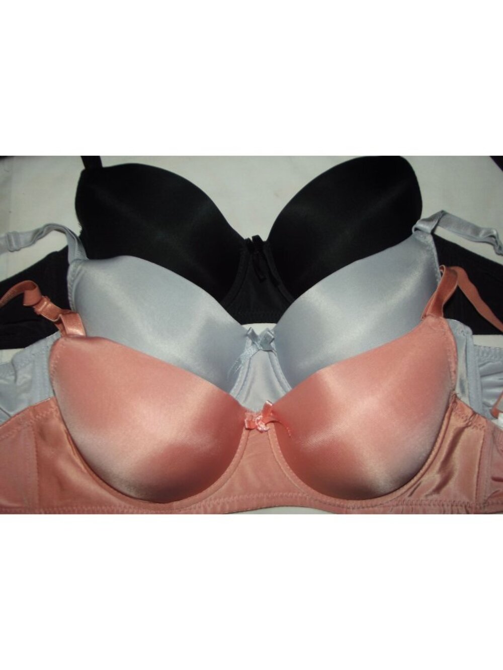 Sofra Bra 36C (Lot of 3) Basic Plain black gray peach lined underwire